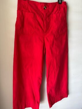 Maeve the Colette red cropped pants viscose linen elastine popular and cute!